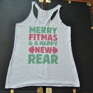 Merry Fitmas and a Happy New Rear Large White Tank Top